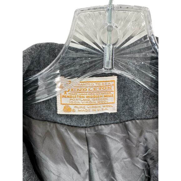 Pendleton Gray Preppy Academia Business Career Office Work Wool Blazer Size 14 - Picture 5 of 16